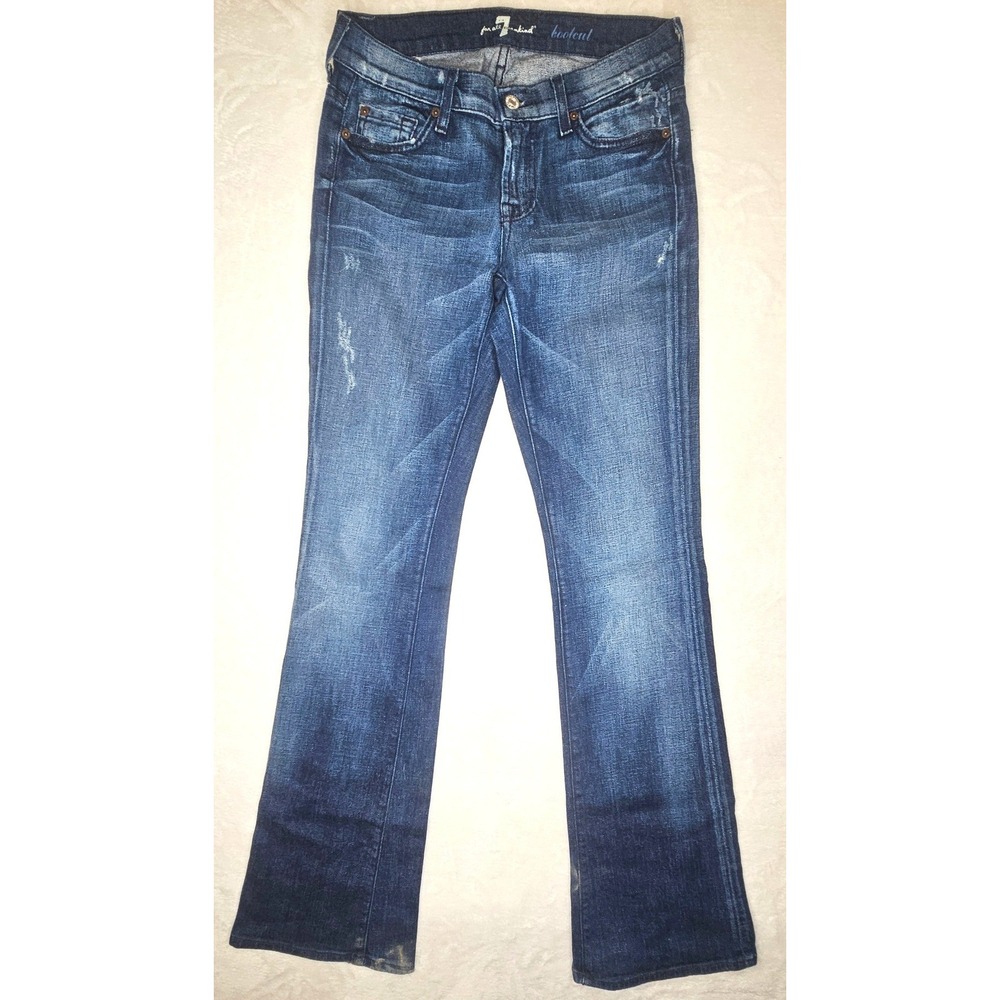 7 For All Mankind Bootcut Jeans 26 Blue Denim Stretch Made in USA
